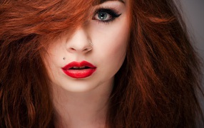 Piercing a redhead girl