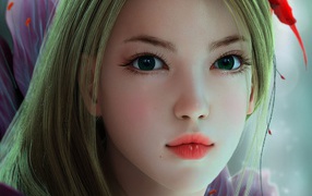 Портрет девушки с цветком