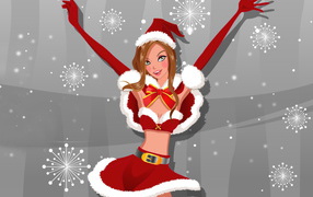 Girl in Christmas costume