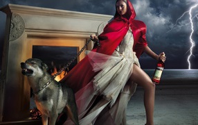 Ева Мендес с собакой