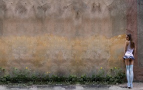 Девочка в мини юбке