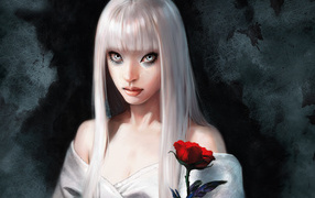 Девушка с красной розой