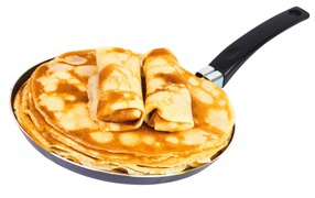 Frying pancakes on Shrove Tuesday
