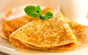 Pancakes on Shrove Tuesday with mint