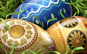 The unique pattern on the eggs for Easter