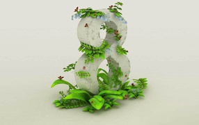 Восьмерка в зелени на 8 марта