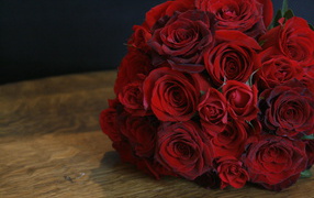 Red roses on March 8 on a dark background