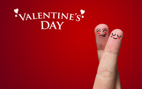 A couple of fingers on Valentine's Day February 14