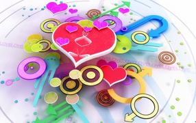 Сердечные часы на День Святого Валентина 14 февраля