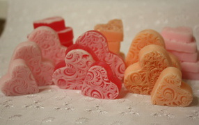 Мыло в форме  сердца на День Святого Валентина 14 февраля