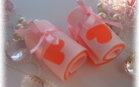 Soap with hearts on Valentine's Day February 14