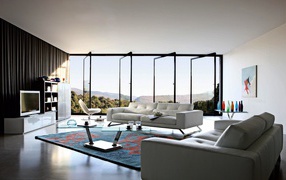 Вид из окна дома в горах