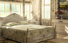 Спальня в стиле ретро