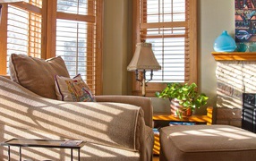 Дизайн комнаты с камином