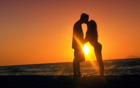 Kiss at sunset