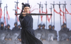 Movie Actor Jet Li in role of a samurai