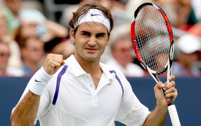 Роджер Федерер на теннисном корте