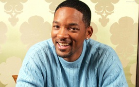 Will Smith in blue sweater