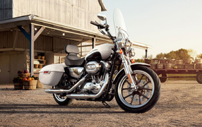 Новый мотоцикл на дороге Harley-Davidson XL 883L Sportster