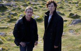 Шерлок с коллегой на природе