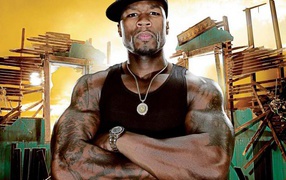50 Cent on the ruins of the house