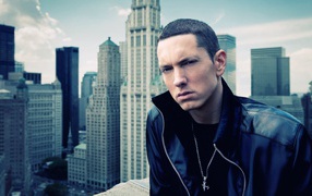 Eminem on city background