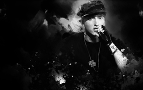Eminem with microphone