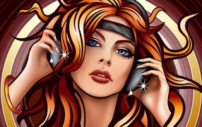 Kартинка девушки в наушниках