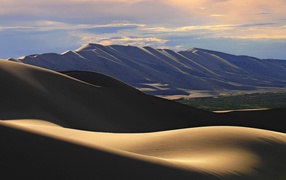 Песчаные барханы в пустыне