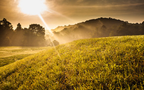 Холм в солнечных лучах