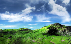 Зеленая гора с прожилками