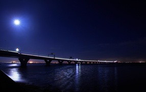 	   Bridge moon night