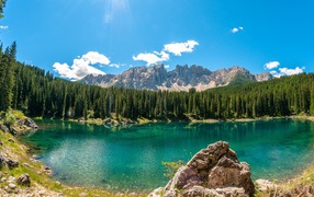 Turquoise lake in the mountains