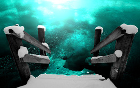 	  Staircase into the icy water