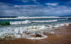 View of the stormy sea