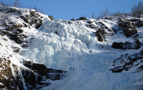 Frozen waterfall Kjosfossen