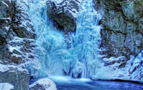 Frozen waterfall in Germany