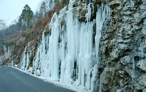 Frozen waterfall in Liechtenstein