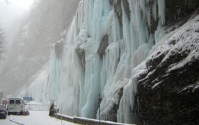 Scenic Frozen waterfall