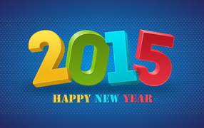 Красочная открытка на Новый Год 2015