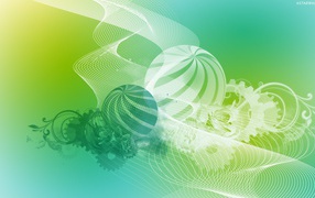 Шары цветы и паутина