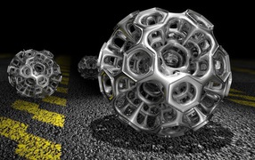 Шары на асфальте