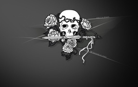 	  Skull and roses