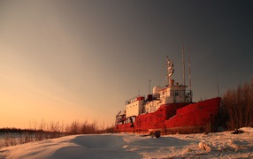 The ship for winter moorage