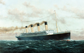 Титаник в бурном море