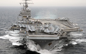U.S. aircraft carrier at sea
