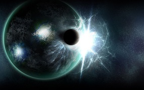 Столкновение планет в космосе