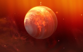 Планета в оранжевом свете