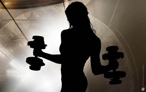 Силуэт девушки занимающейся фитнесом