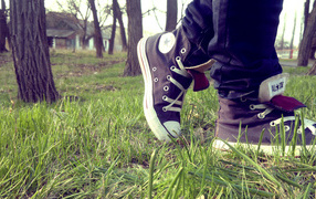 Прогулка в парке в кедах